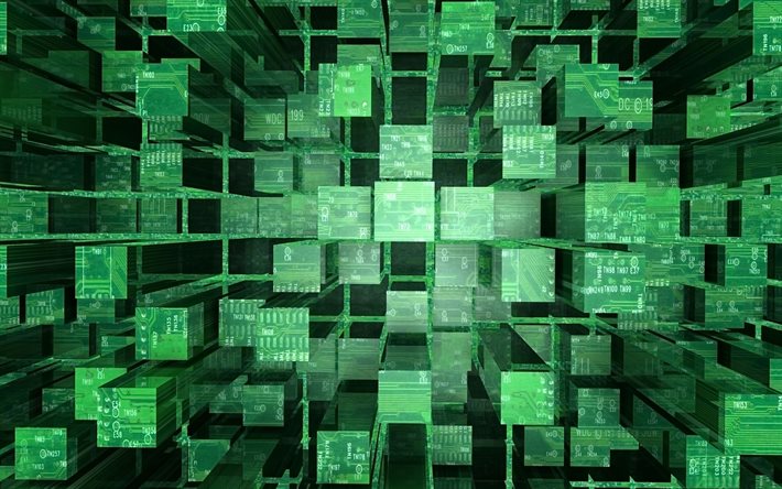 خلفية مكعبات 3D خضراء, الإبداعية الخضراء مكعبات 3D, خلفية رقمية خضراء ثلاثية الأبعاد, 3d ، أعمدة ، الخلفية, خلفية المكعبات الخضراء, مكعبات ثلاثية الأبعاد, خلفية تقنية ثلاثية الأبعاد
