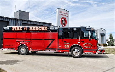 الأمريكية لافرانس النسر 100, شاحنة إطفاء أمريكية, شاحنة سلم لافرانس, سيارة إطفاء, أمريكا لافرانس