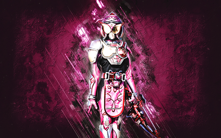 Yoko Minato, Kamen Rider, Japanese manga, pink stone background, grunge art, Kamen Rider characters, Minato Yoko