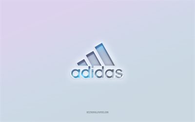 Adidas logo, cut out 3d text, white background, Adidas 3d logo, Adidas emblem, Adidas, embossed logo, Adidas 3d emblem