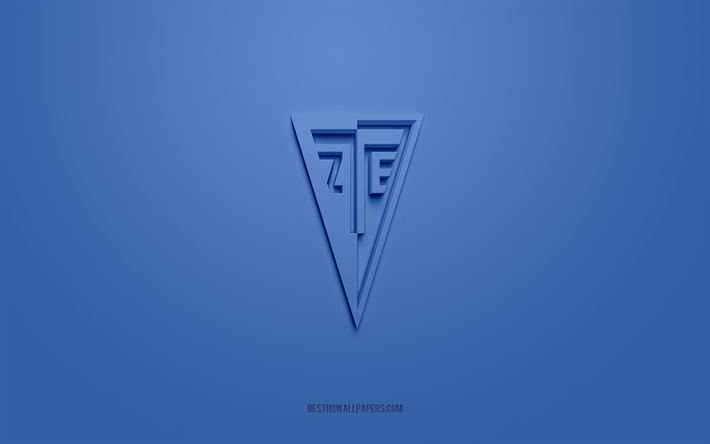 zalaegerszegi te, luova 3d-logo, sininen tausta, nb i, 3d-tunnus, unkarilainen jalkapalloseura, unkari, 3d art, jalkapallo, zalaegerszegi te-3d logo