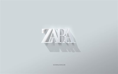 Zara logo, gray creative background, Zara emblem, gray paper texture, Zara, gray background, Zara 3d logo