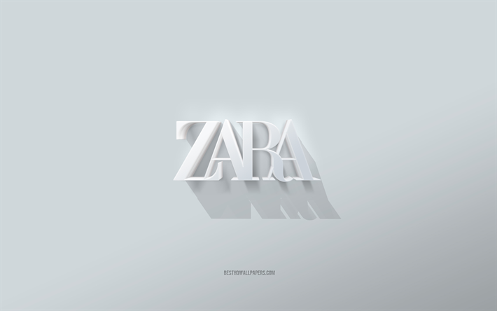 zara logo, harmaa luova tausta, zara tunnus, harmaa paperi, rakenne, zara, harmaa tausta, zara 3d logo