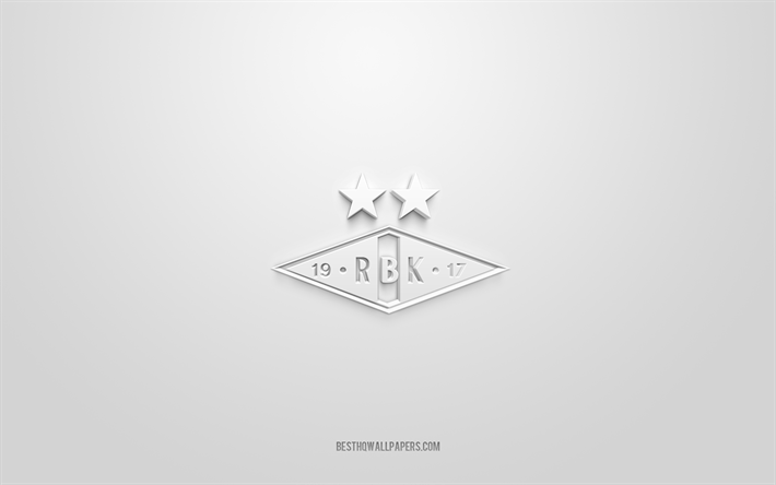 روزنبورغ bk, الإبداعية شعار 3d, خلفية بيضاء, eliteserien, 3d شعار, النرويجي لكرة القدم, النرويج, الفن 3d, كرة القدم, روزنبورغ bk شعار 3d