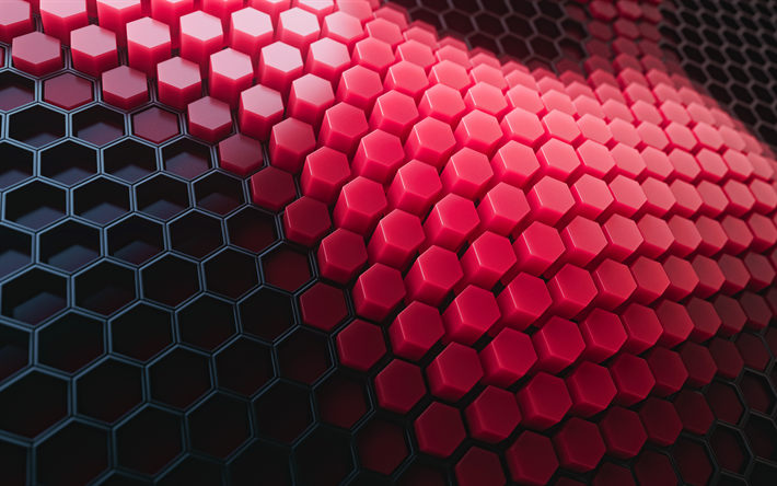 hexagons wavy backround, 4k, 3D waves, 3D textures, hexagons patterns, honeycombs patterns, background with hexagons, geometric shapes, 3D hexagons, wavy textures, geometric patterns, honeycombs