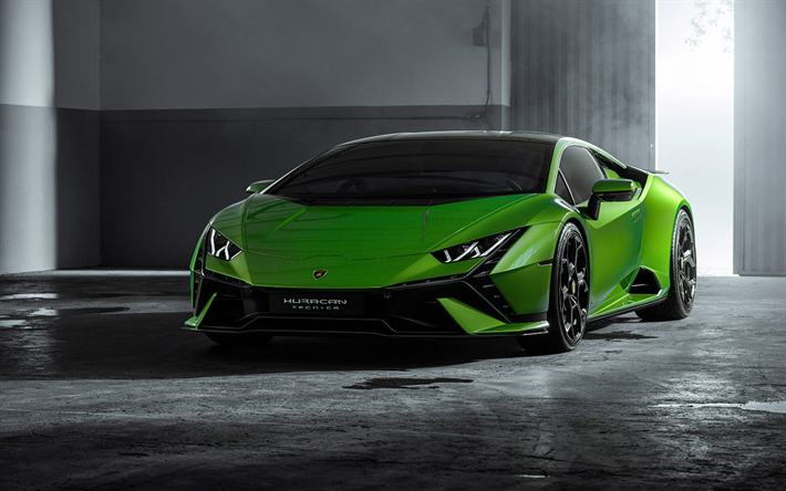 2023, Lamborghini Huracan Tecnica, 4k, front view, exterior, green Huracan, Huracan tuning, green supercar, Italian sports cars, Lamborghini