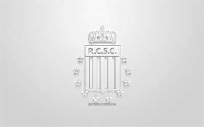 RSC Charleroi, Royal Charleroi Sporting Club, creative 3D logo, white background, 3d emblem, Belgian football club, Jupiler Pro League, Charleroi, Belgium, Belgian First Division A, 3d art, football, stylish 3d logo