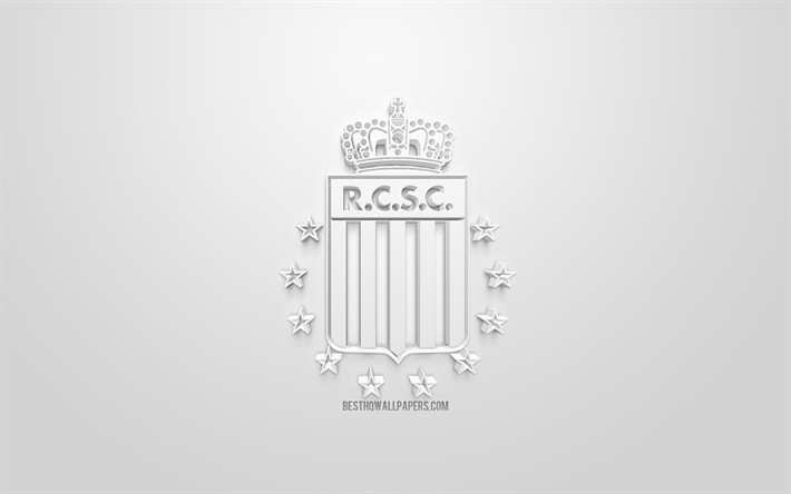 RSC Charleroi, Royal Charleroi Sporting Club, creativo logo 3D, sfondo bianco, emblema 3d, Belga di calcio per club, Jupiler Pro League, Charleroi, in Belgio, Belga di Prima Divisione A, 3d, arte, calcio, elegante logo 3d