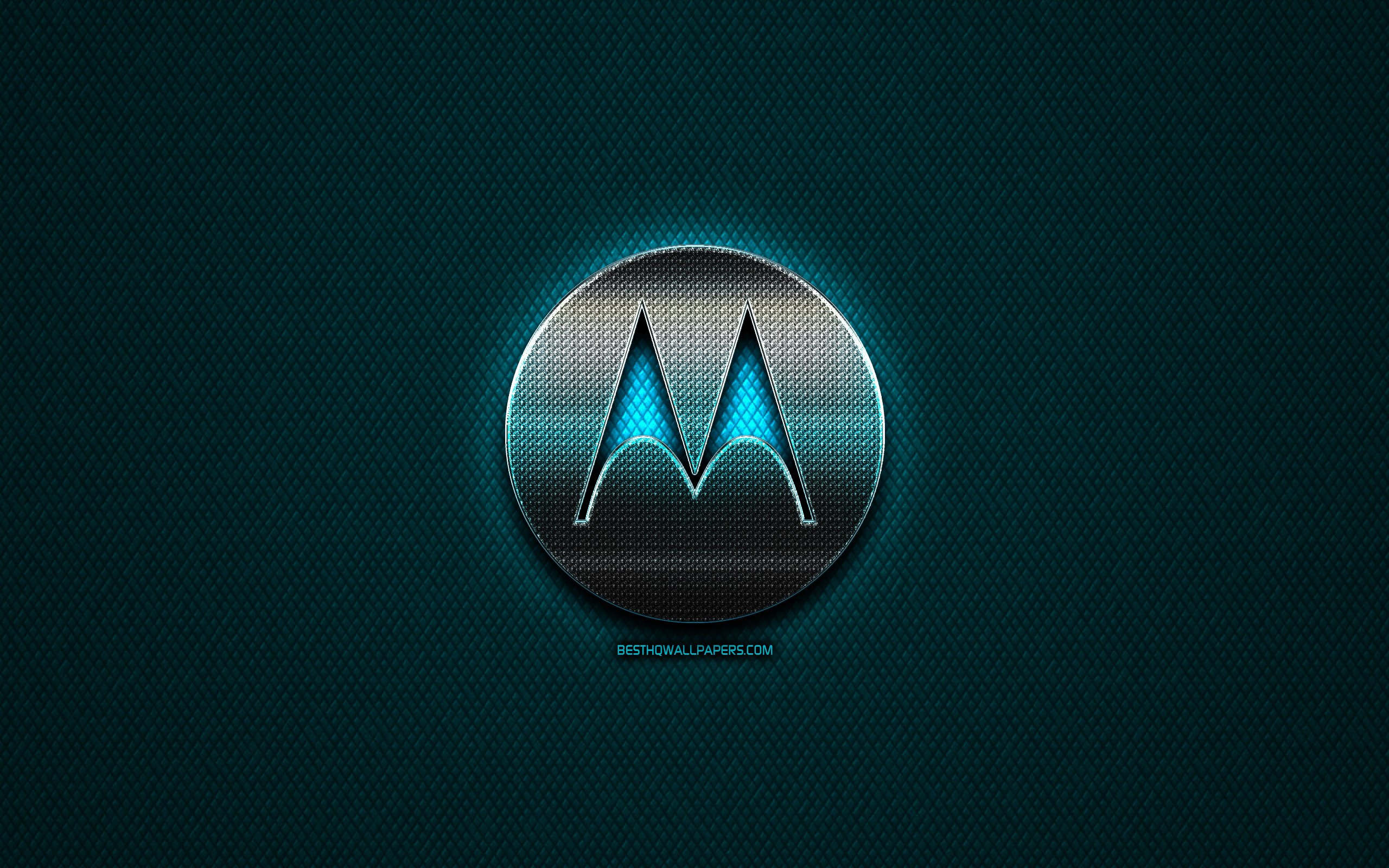 Descargar fondos de pantalla Motorola brillo logotipo, creativo, de metal  de color azul de fondo, Motorola logotipo, marcas, Motorola monitor con una  resolución 2560x1600. Imagenes de escritorio