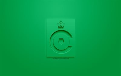 Cercle Brugge KSV, creativo logo en 3D, fondo verde, 3d emblema Belga, un club de f&#250;tbol de la Jupiler Pro League, Brujas, B&#233;lgica, Belga de Primera Divisi&#243;n A, 3d, arte, f&#250;tbol, elegante logo en 3d