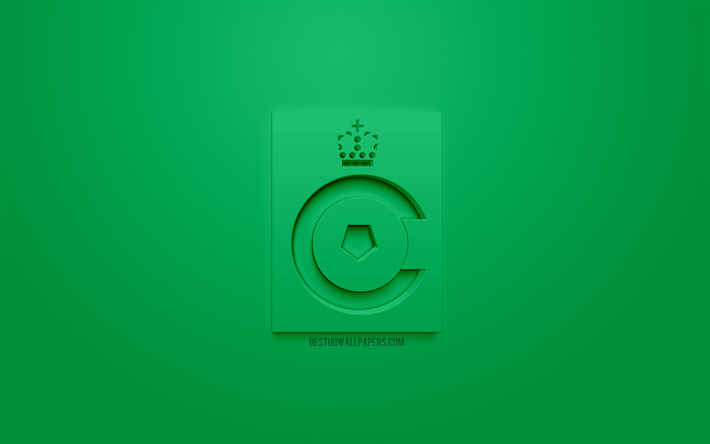 Cercle Brugge KSV, criativo logo 3D, fundo verde, 3d emblema, Belga de futebol do clube, Jupiler Pro League, Usado, B&#233;lgica, Belga Primeira Divis&#227;o De Um, Arte 3d, futebol, elegante logotipo 3d