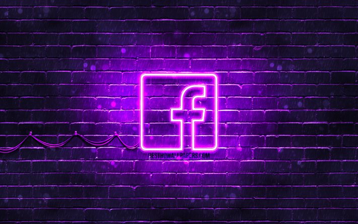 ダウンロード画像 Facebook紫ロゴ 4k 紫brickwall Facebookマーク 社会的ネットワーク Facebookネオンのロゴ Facebook フリー のピクチャを無料デスクトップの壁紙