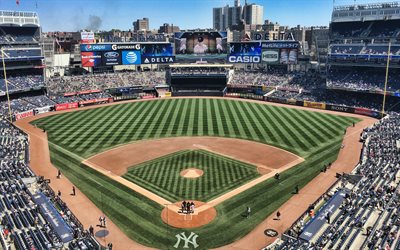 Yankee Stadium, American baseball stadium, baseball field, New York Yankees stadium, The Bronx, New York, USA, New York Yankees, baseball