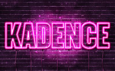 Kadence, 4k, wallpapers with names, female names, Kadence name, purple neon lights, Happy Birthday Kadence, picture with Kadence name