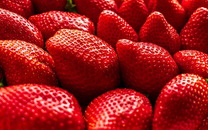 des fraises, de la grandes baies, arri&#232;re-plan avec des fraises, des fruits, des aliments sant&#233;, les baies