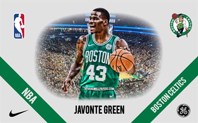 Javonte Green, Boston Celtics, American Basketball Player, NBA, portrait, USA, basketball, TD Garden, Boston Celtics logo
