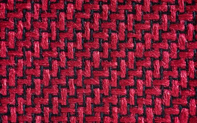 violet tissage arri&#232;re-plan, 4k, la vannerie de textures, de motifs de vannerie en, violet tissu de fond, de tissus, de textures