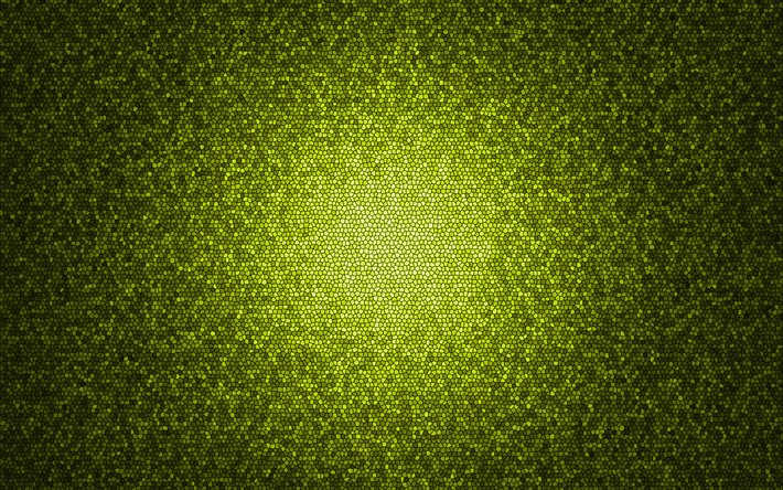 lime mosaic background, abstract art, mosaic patterns, lime backgrounds, mosaic textures, background with mosaic