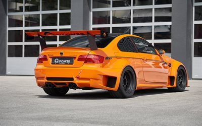 G-power, tuning, 2017 bilar, BMW M3 GT2 S Hurricane, sportcars, orange m3, BMW