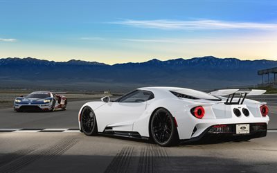 4k, Ford GT, 2017 voitures, supercars, chemin de c&#226;bles, Ford