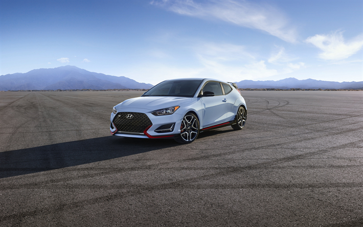 Hyundai Veloster N, 2018, hatchback, tuning, new gray Veloster, Korean cars, Hyundai