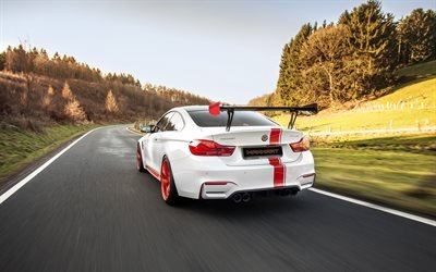 BMW M4, 2018, MH4, rear view, racing track, sports coupe, tuning M4, Manhart Racing, BMW
