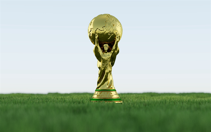 Coupe du Monde en 4k, close-up, la coupe d&#39;or, Russi 2018, la FIFA, la Coupe du Monde, en 2018 la Coupe du Monde FIFA