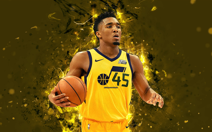 Download wallpapers 4k, Donovan Mitchell, abstract art, basketball ...