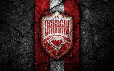 4k, Bahrain football team, logo, AFC, football, asphalt texture, soccer, Bahrain, Asia, Asian national football teams, Bahrain national football team