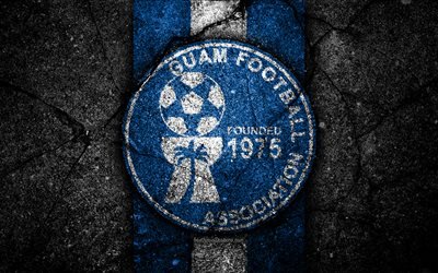 4k, Guam football team, logo, AFC, football, asphalt texture, soccer, Guam, Asia, Asian national football teams, Guam national football team