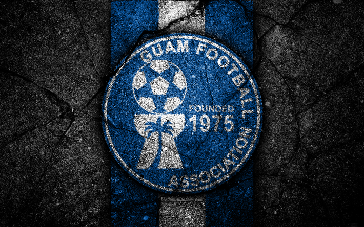 4k, Guam time de futebol, logo, AFC, futebol, a textura do asfalto, Guam, &#193;sia, Asi&#225;tica nacional de times de futebol, Guam equipa nacional de futebol