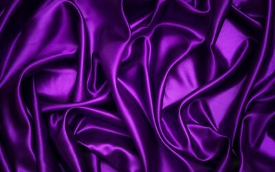 seda violeta, 4k, la textura de la tela, seda, tela violeta, p&#250;rpura de seda