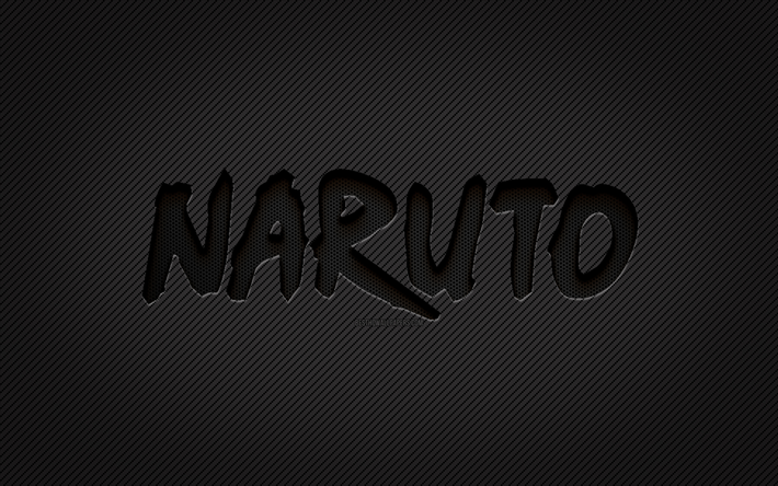 Naruto carbon logo, 4k, grunge art, carbon background, creative, Naruto black logo, manga, Naruto logo, Naruto