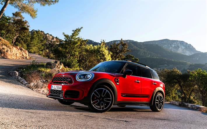 MINI Cooper S Countryman ALL4, 4k, road, Bilar 2018, HDR, red Landsman, MINI