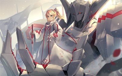 Saber of Red, Mordred, Fate Apocrypha, art, manga, Fate Grand Order, TYPE-MOON