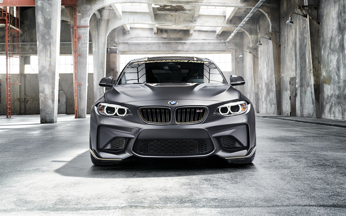 BMW M2 M de Desempenho Partes Conceito, vista frontal, 2018 carros, ajuste, M2, carros alem&#227;es, BMW