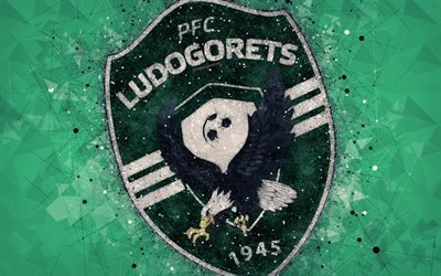 FC Ludogorets, 4k, el arte geom&#233;trico, logotipo, b&#250;lgaro club de f&#250;tbol, el fondo verde, la Parva de la Liga, Razgrad, Bulgaria, f&#250;tbol, arte creativo, la Primera Liga de F&#250;tbol Profesional, el PFC Ludogorets Razgrad