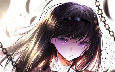 Homura Akemi, girl with violet eyes, The Puella Magi, protagonist, Akemi Homura, manga