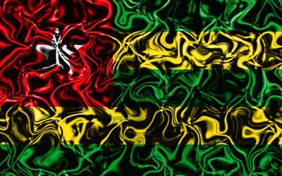 4k, Flag of Togo, abstract smoke, Africa, national symbols, Togolese flag, 3D art, Togo 3D flag, creative, African countries, Togo