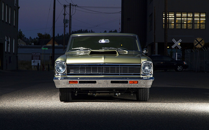 Chevrolet Nova, 1969, vue de face, am&#233;ricain de voitures classiques, voitures r&#233;tro, Chevrolet, voitures de collection