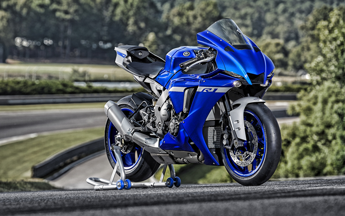 A Yamaha YZF1000R1, 2020, moto esportiva, exterior, novo azul YZF, japon&#234;s motocicletas, Yamaha