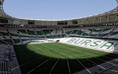 Timsah Arena, Bursa, Turkey, football stadium, view inside, turkish stadiums, Bursaspor stadium, sports arenas
