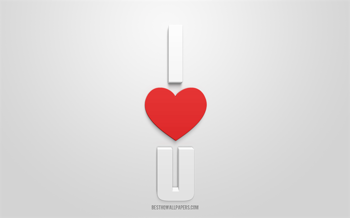 أنا أحبك, أنا أحب U, الإبداعية الفن 3d, الرومانسية المفاهيم, الحب المفاهيم, 3d قلب أحمر, 3d النقش, 3d الحب بريدية