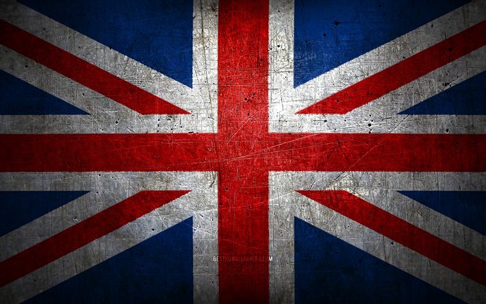 Yhdistyneen kuningaskunnan metallilippu, grunge-taide, Euroopan maat, Union Jack, Yhdistyneen kuningaskunnan p&#228;iv&#228;, kansalliset symbolit, Ison-Britannian lippu, Eurooppa, Yhdistyneen kuningaskunnan lippu, Iso-Britannia