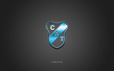 Club Atletico Temperley, club di calcio Argentino, logo bianco, sfondo grigio in fibra di carbonio, Primera B Nacional, calcio, Temperley, Argentina, Club Atletico Temperley logo