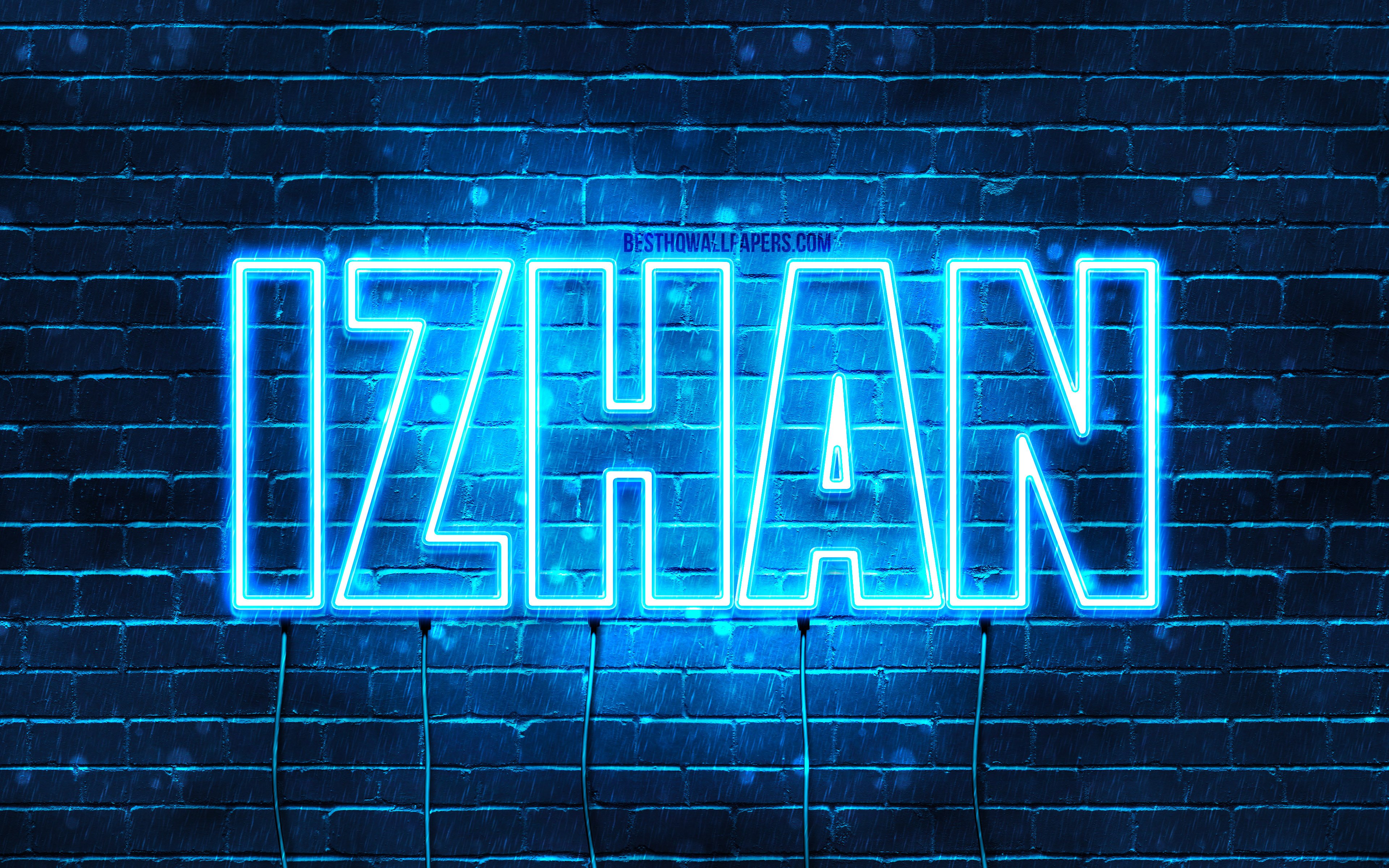 Download wallpapers Izhan, 4k, wallpapers with names, Izhan name, blue ...
