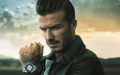 David Beckham, le Portrait, le footballeur anglais, bel homme