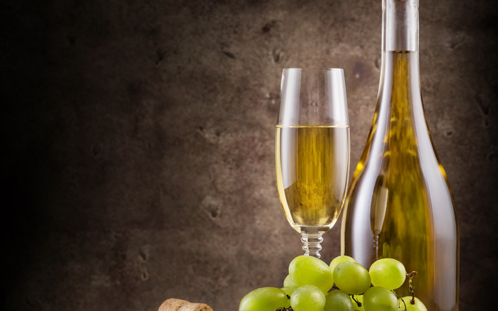 Vitt vin, druvor, vink&#228;llare, vita druvor, frukt