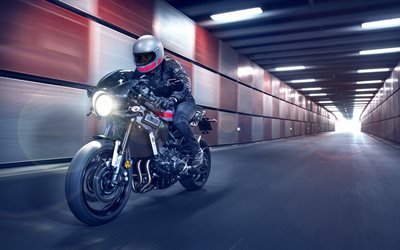 4k, Yamaha XSR900 Abarth, 2017 moto, pilota, superbike, Yamaha