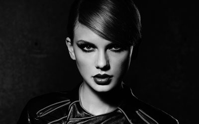 Taylor Swift, 4k, 2018, monochrome, photoshoot, american singer, beauty, Hollywood, superstars, portrait